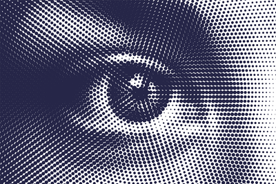 A pixelated eye.