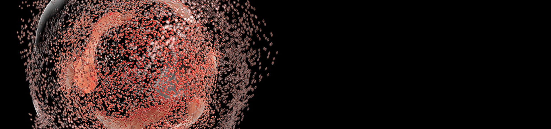 3D illustration of the destruction of a cell.