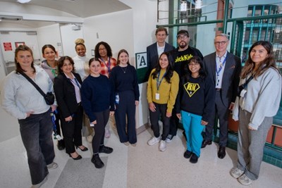 Members of SickKids' mental health leadership and front-line staff gather in celebration of the Schedule 1 designation.